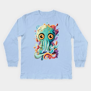 Cute Octopus Colourful - Baby Octopus Cthulhu Kids Long Sleeve T-Shirt